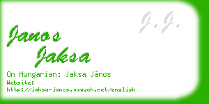 janos jaksa business card